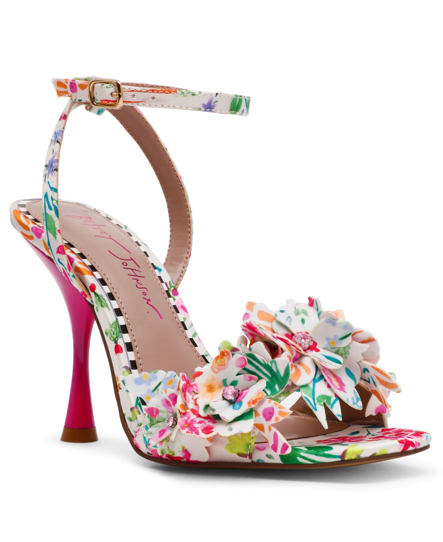 Женские сандалии Betsey Johnson Hilley Flower Dress Sandals, цвет: Натуральный с принтом — фото 1
