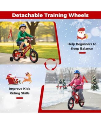 Inch Kids Bike Adjustable with Christmas Music & Flag for Aged Years Old