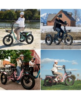TK1 Fat Tire 500W All-Terrain Electric Tricycle for Adults, 20" x 4.0" Wheel