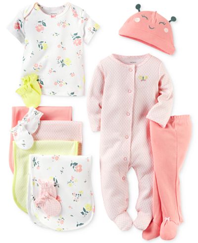 Carter's Baby Girls' Little Blooms Clothing Sets, Burp Cloths & Mitts