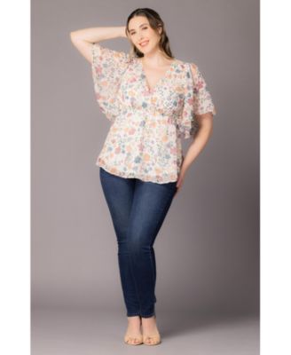 Plus Size Seaside Serenade Peplum Top