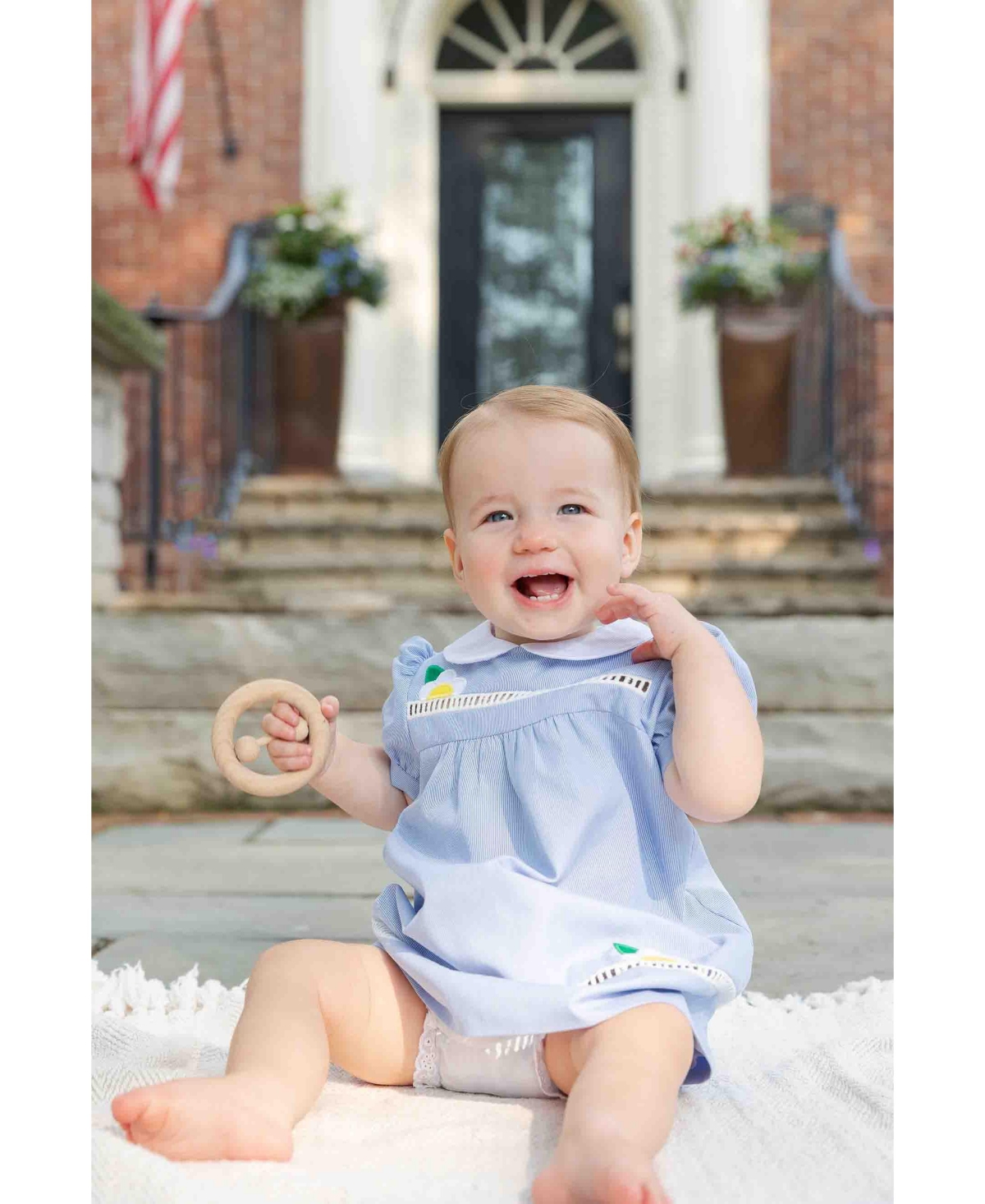 Florence Eiseman Baby Girl Pincord Dress With Flowers