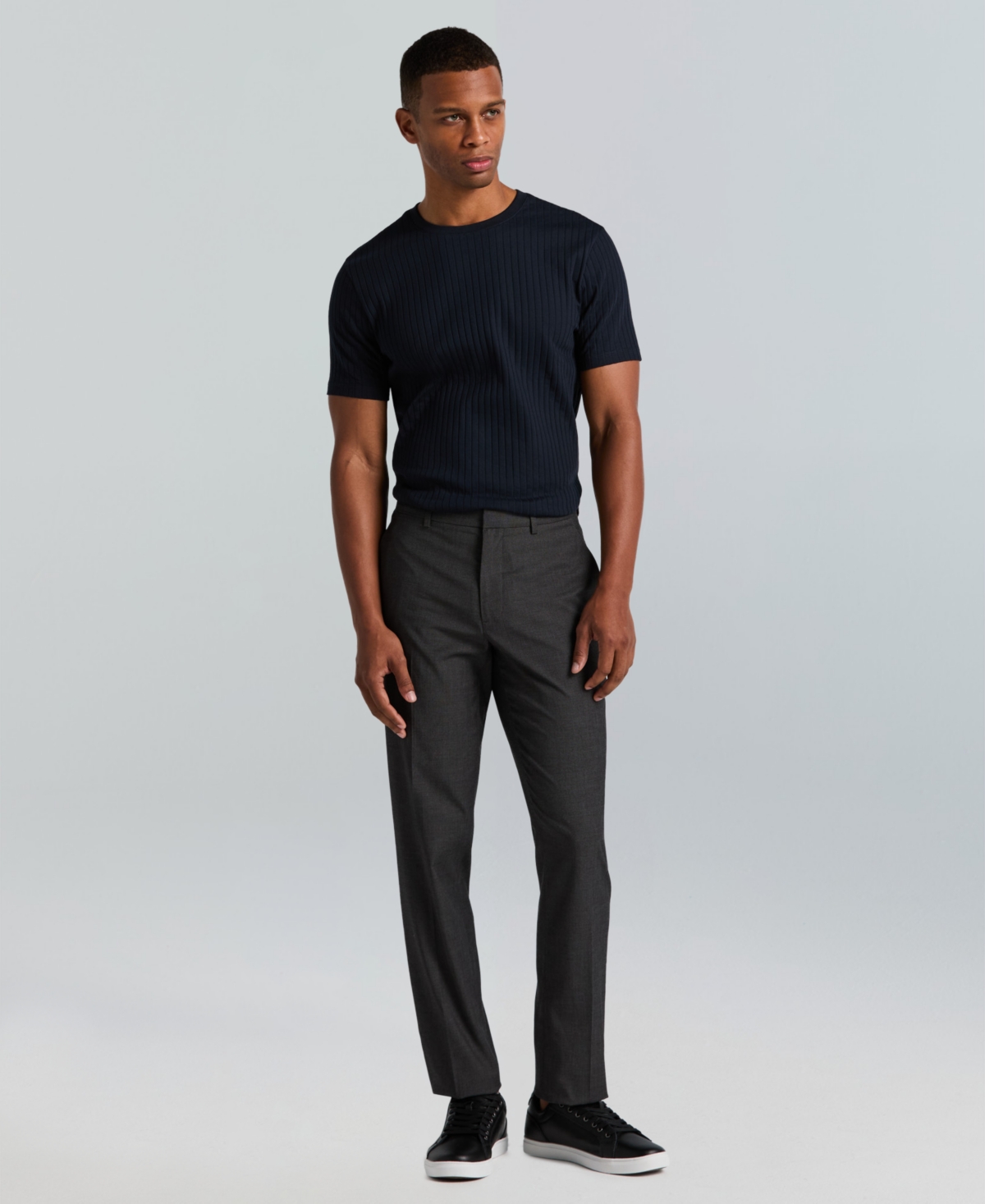 Perry Ellis Portfolio Men's Slim-Fit Flat Front Dress Pants