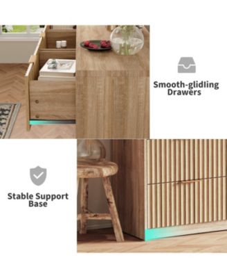 9 Drawer Dresser for Bedroom, Large Fluted Chest of Drawers, Wood Dressers Storage Organizer, Storage  Cabinet for Bedroom Living  &  office