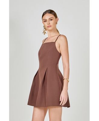 Women's Pleated Structured Mini Dress