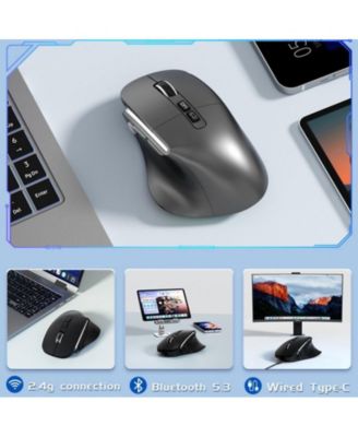 Vertical Wireless Mouse 3-Mode: Silent Bluetooth, Minimalist Design, Easy to Use | For Laptop/PC