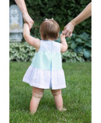Baby Girl Seersucker Romper With Tulips