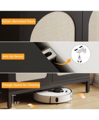 Rattan Sideboard Buffet Cabinet, Entryway Table, Accent Storage Cabinet, Console Table for Hallway, Living Room, Dining