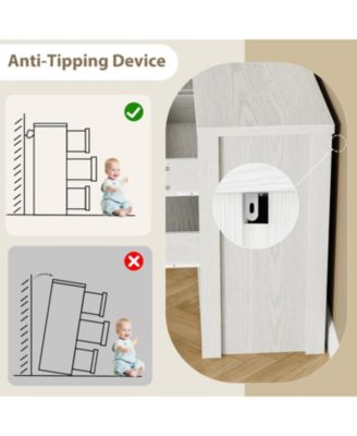 6 Drawer Dresser for Bedroom, Wide Wood Chest of Drawers Handle Free, Large Modern Dresser Storage Cabinet for Living Room