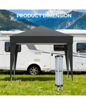 10 Ft x 10 Ft Folding Canopy Tent with 4 Removable Sidewalls and Carry Bag