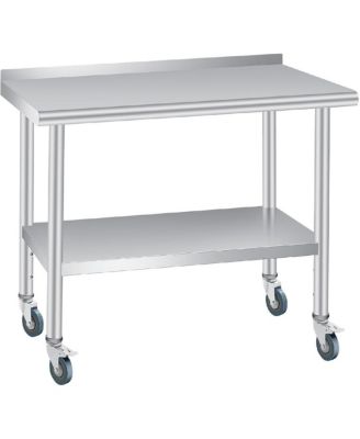 Kitchen Table Stainless Steel Table Commercial Prep Work Table for Dining Room, Home Office, Living Room
