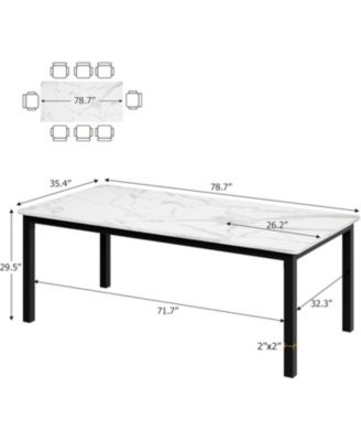 Kitchen Dining Table 6-Person Industrial Kitchen Table for Dining Room, Home Office, Living Room