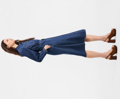 Women's Point Collar Long-Sleeve Dress