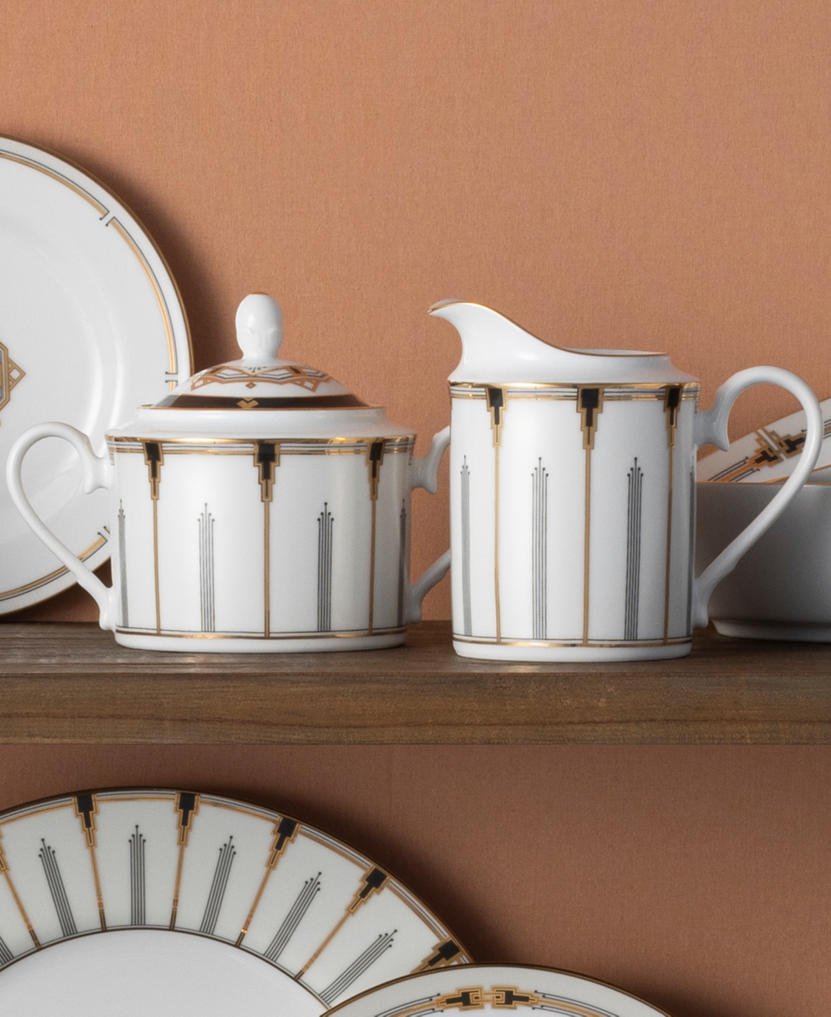 Noritake Empire Gold-Tone Sugar and Creamer, Set of 2