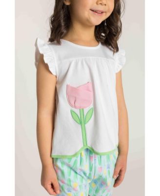 Baby Girl Printed Knit Tulip Short Set