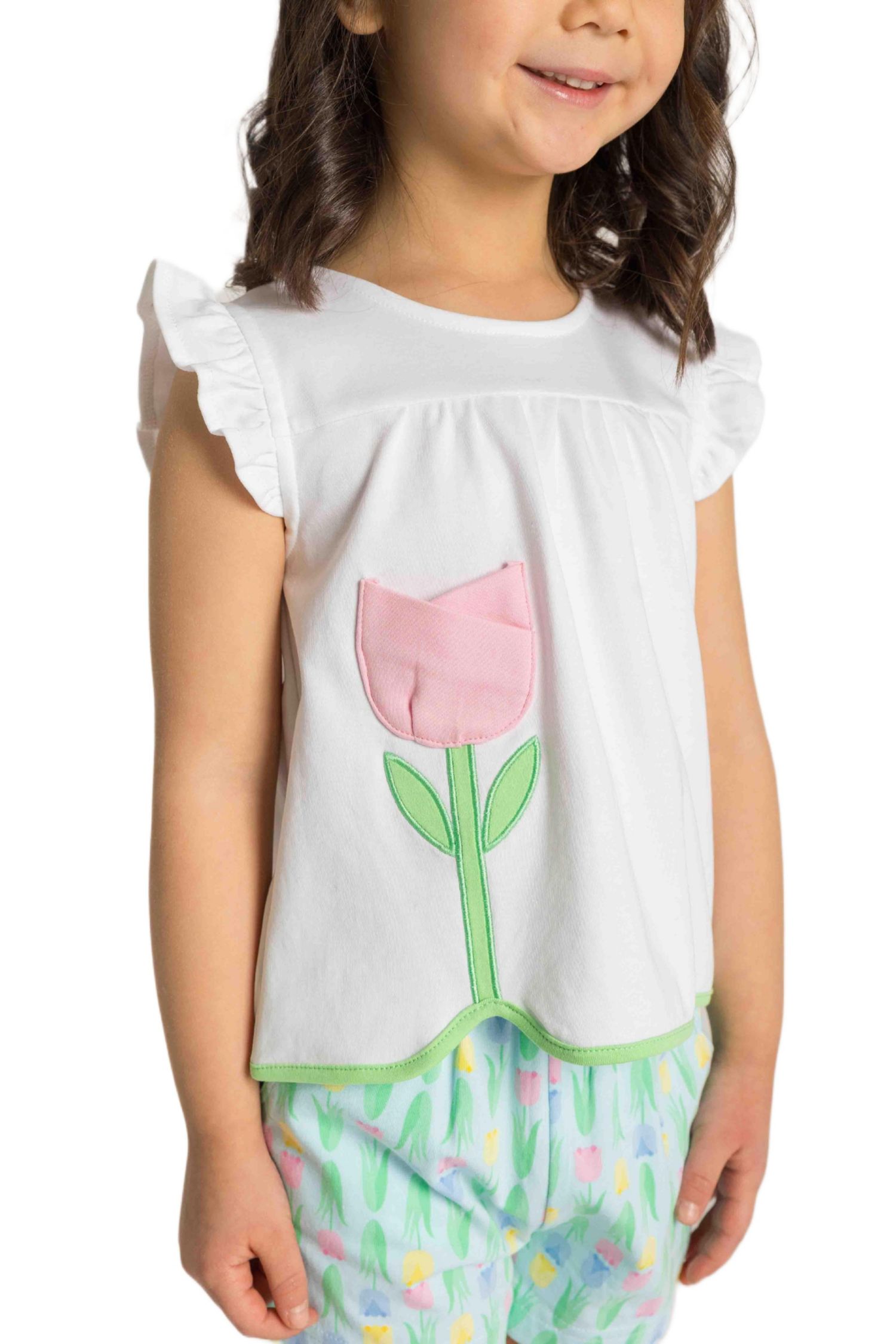 Baby Girl Printed Knit Tulip Short Set