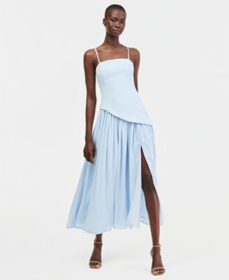 Juniors' Asymmetric Sleeveless Midi Dress