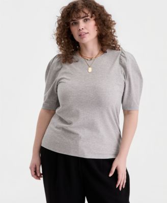 On 34th - Trendy Plus Size Puff Sleeve Top