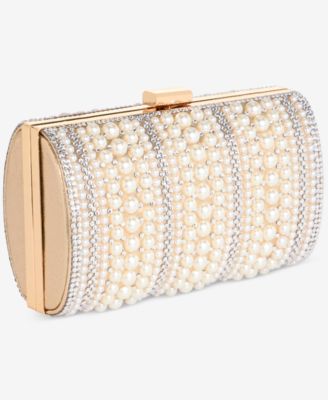 Ranndi Crystal & Imitation Mini Pearl Clutch Handbag
