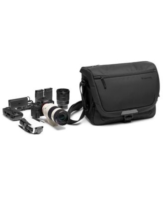 Advanced III Messenger Shoulder Bag for DSLR/CSC/Drone, 14" Laptop Compartment, Medium, Black