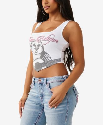 Women's Crystal Handkerchief Tank Top