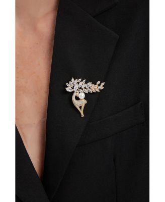 Pav&eacute; and Shell Pearl Reindeer Multi Way Brooch Pendant