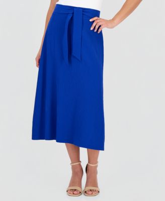 Petite Pull-On Tie-Waist Midi Skirt