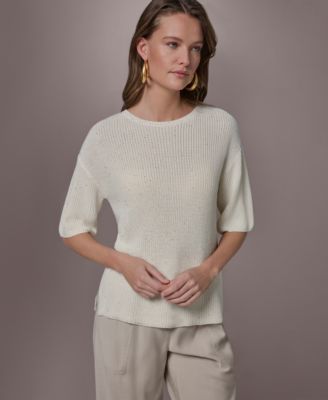 Donna Karan New York - Women's Short-Sleeve Oversized Sweater