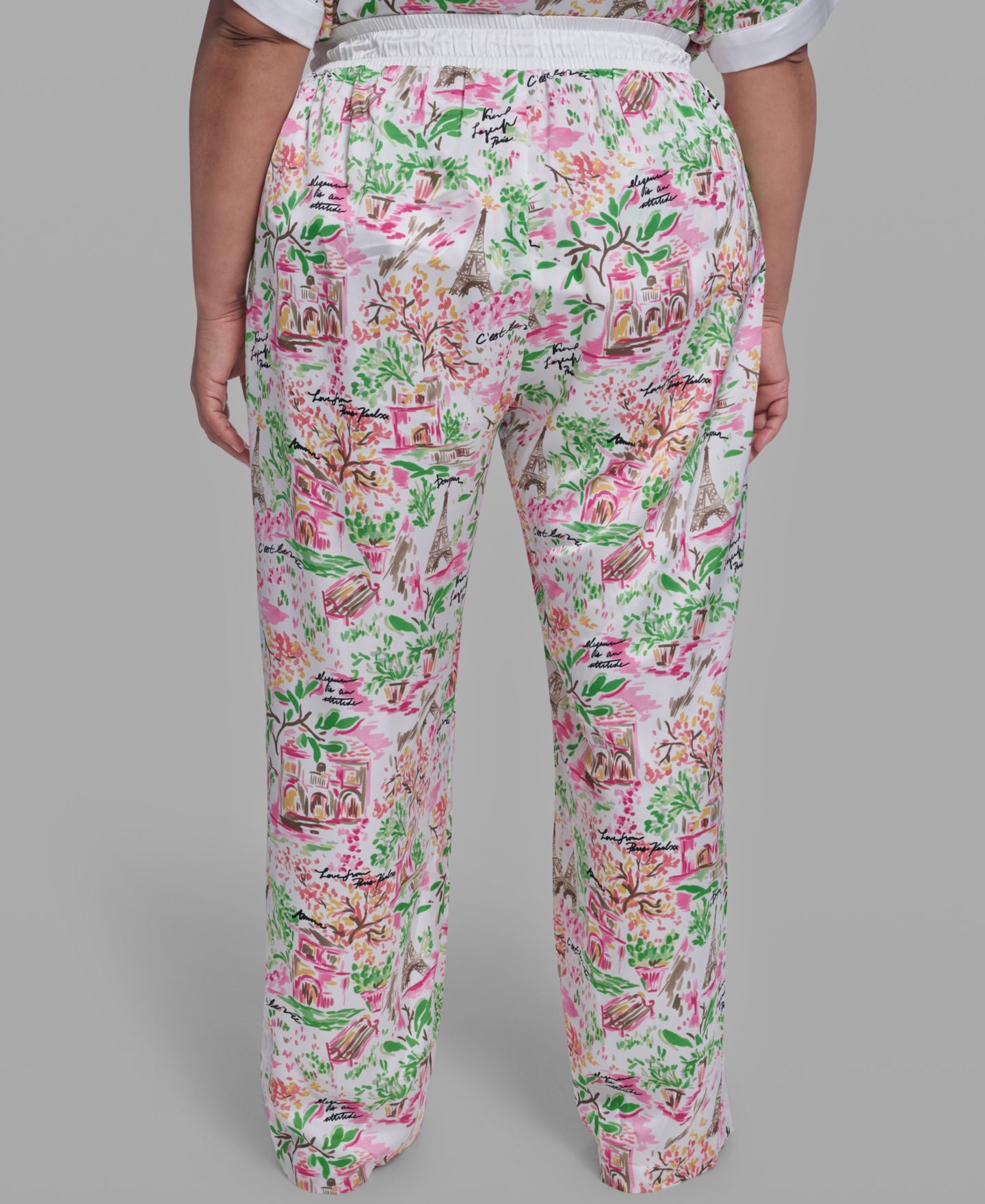 Женские брюки KARL LAGERFELD PARIS Plus Size Printed Soft, цвет: Розовый разноцветный — фото 8
