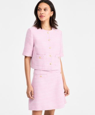 Women's Crewneck Tweed Lady Jacket