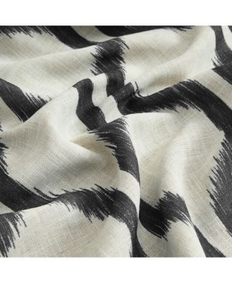 Renzo Ikat Geometric Linen Room Darkening Window Curtain