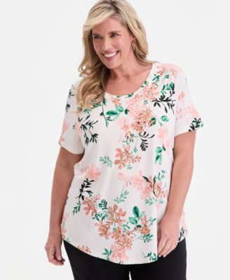 Plus Size Reve Garden Scoop-Neck T-Shirt