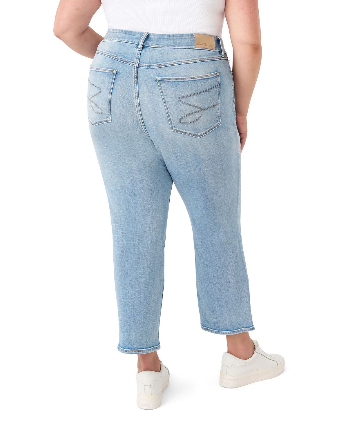 Seven7 Plus Size Tummyless Ankle Straight Jeans view 4 — MAYCSS fashion products