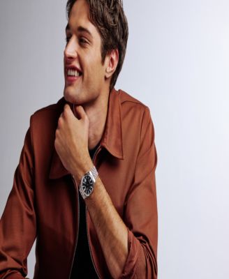 Men's Tsuyosa 60 Silver-Tone Stainless Steel Bracelet Watch, 40mm