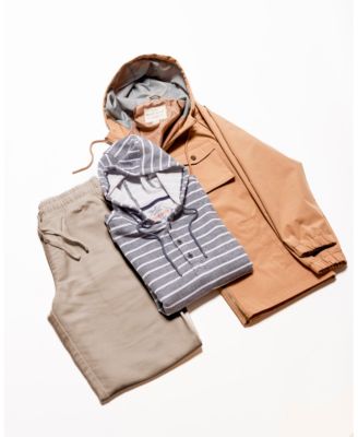 Men's Long-Sleeve Mixy Quarter Button Hoodie and Linen Drawstring Pants 