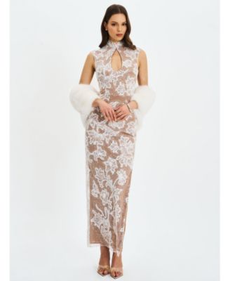 Women's Tavia Beaded Teardrop Neckline Maxi Dress