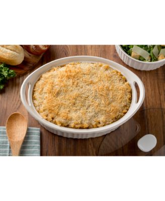 French White  2.5-Qt. Oval Casserole with Glass Cover