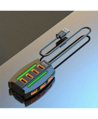 10-Port USB 2.0 Hub - Ultra-Slim Multiport Splitter - Ideal for Laptop, Desktop, PC, Printers & HDDs