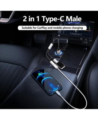 USB C to Dual USB A Adapter, 480Mbps Data Transfer,Aluminum Hub for Laptop/Car/Phone, Ideal for Commuters, Gamers