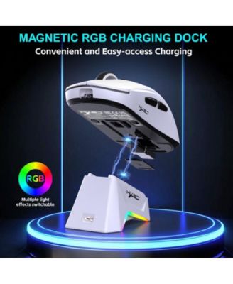 Tri-Mode Wireless Gaming Mouse, Lightweight, 12000 DPI Adjustable, Magnetic RGB Charging Dock, BT5.3+2.4G+Wired, for PC, Laptop, Mac