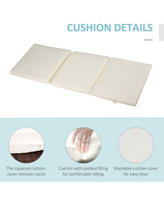 Patio Rat Lounge Chair, Cushioned, Adjustable Backrest,