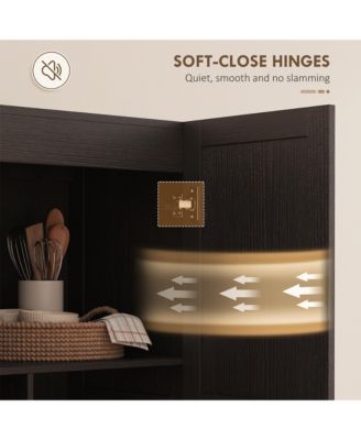 HOMCOM Kitchen Pantry Cabinet with Soft-Close Hinges Kitchen Cabinet