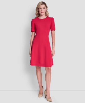 Women's Short-Sleeve Jewel Neck Dress
