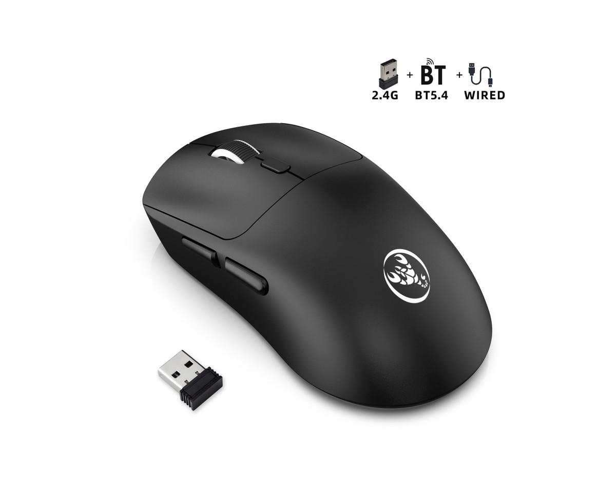 Risokeys Tri-Mode Wireless Gaming Mouse, 6400 Dpi Adjustable, 72g Lightweight, Usb-c Rechargeable, 500mAh Battery, Compatible with Pc, Laptop, Mac