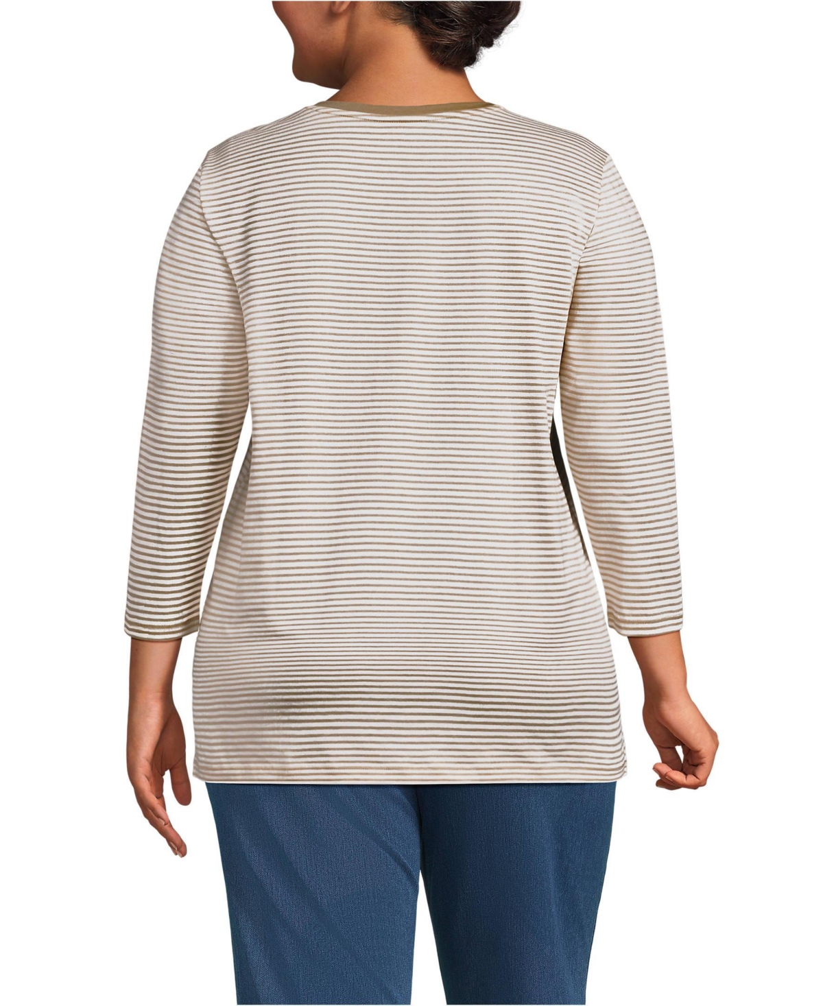 Lands' End Plus 3/4 Sleeve Cotton Supima Tunic