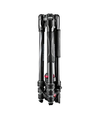 Befree Live 4-Section Aluminum Compact Travel Video Tripod with Fluid Head, Black/Silver