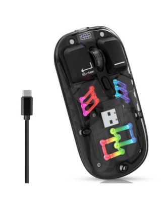 RISOKEYS Dual-Mode Transparent Wireless Mouse, 2.4G + Bluetooth 5.0 ...