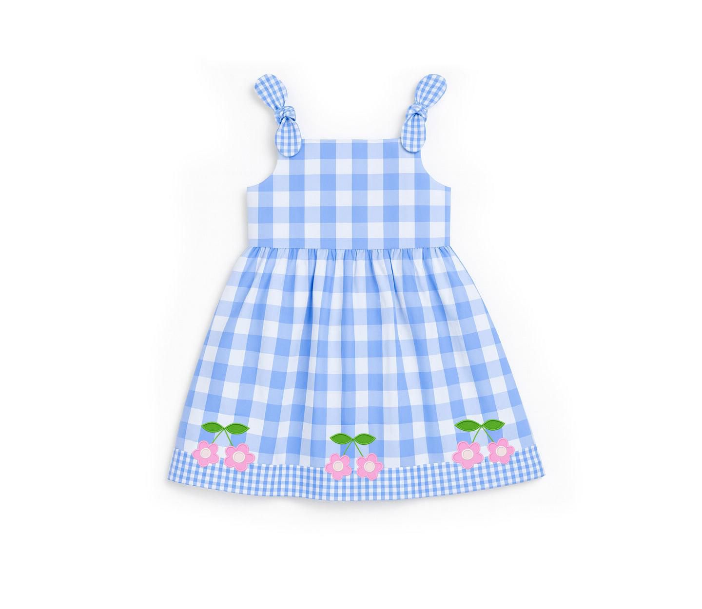 Платье Florence Eiseman Gingham Dress With Flower Cherries для девочек — фото 1