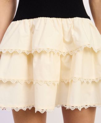 Women's Piper Mixed Media Mock-Neck Romper