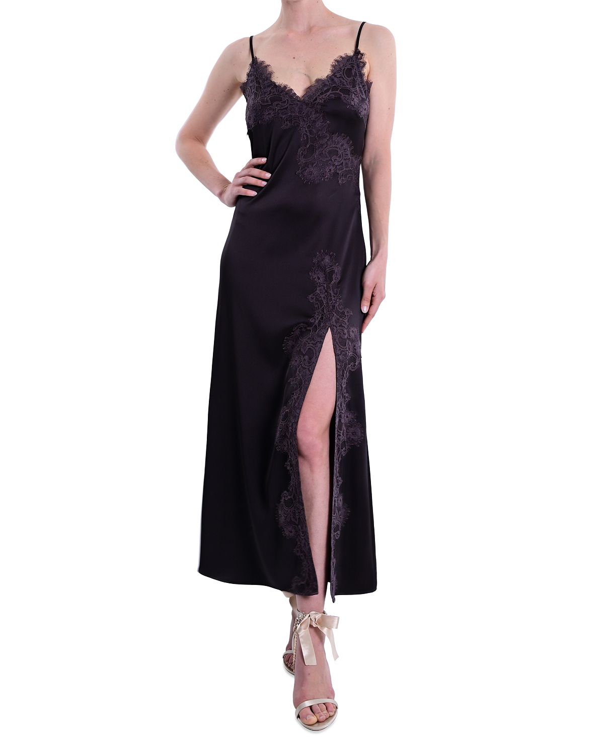 Marchesa Notte Women's Lace Trim Midi Dress view 2 — MAYCSS fashion products